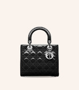 Tas Dior Medium Lady Dior Bag Patent Cannage Calfskin