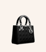 Tas Dior Medium Lady Dior Bag Patent Cannage Calfskin