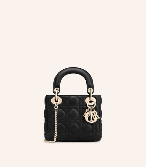 Tas Dior Mini Lady Dior Bag Cannage Lambskin