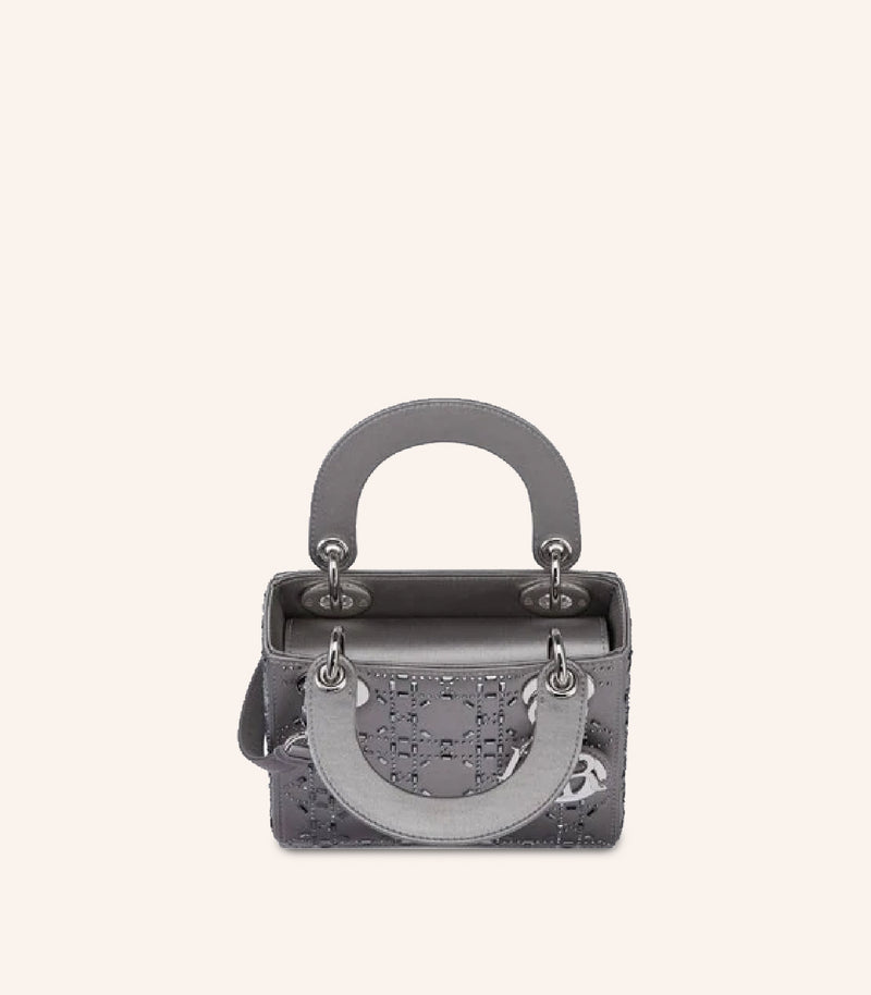 Tas Dior Mini Lady Dior Bag Strass Cannage Satin