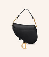 Tas Dior Mini Saddle Bag Black Grained Calfskin