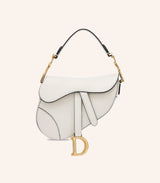 Tas Dior Mini Saddle Bag Ecru Grained Calfskin