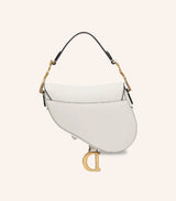 Tas Dior Mini Saddle Bag Ecru Grained Calfskin