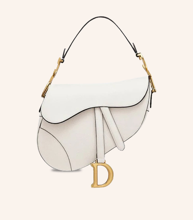 Tas Dior Saddle Bag Ecru Grained Calfskin