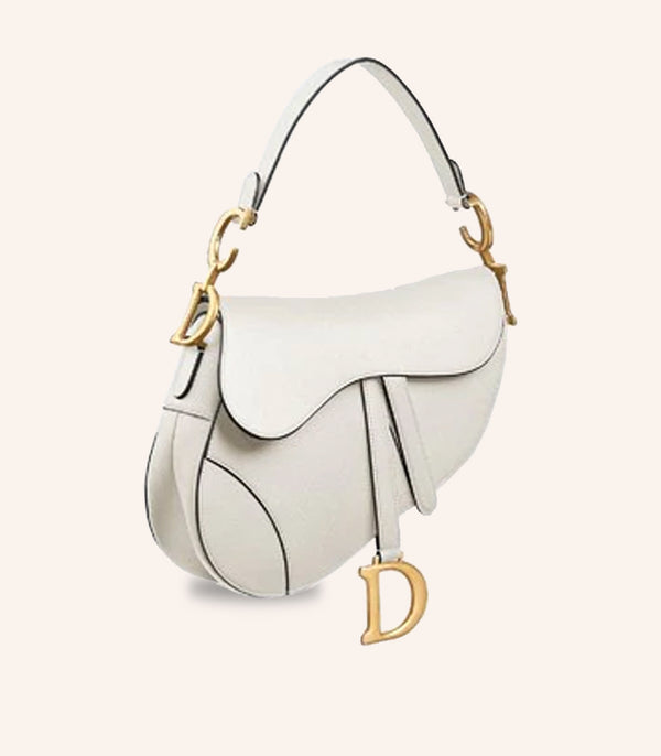 Tas Dior Saddle Bag Ecru Grained Calfskin