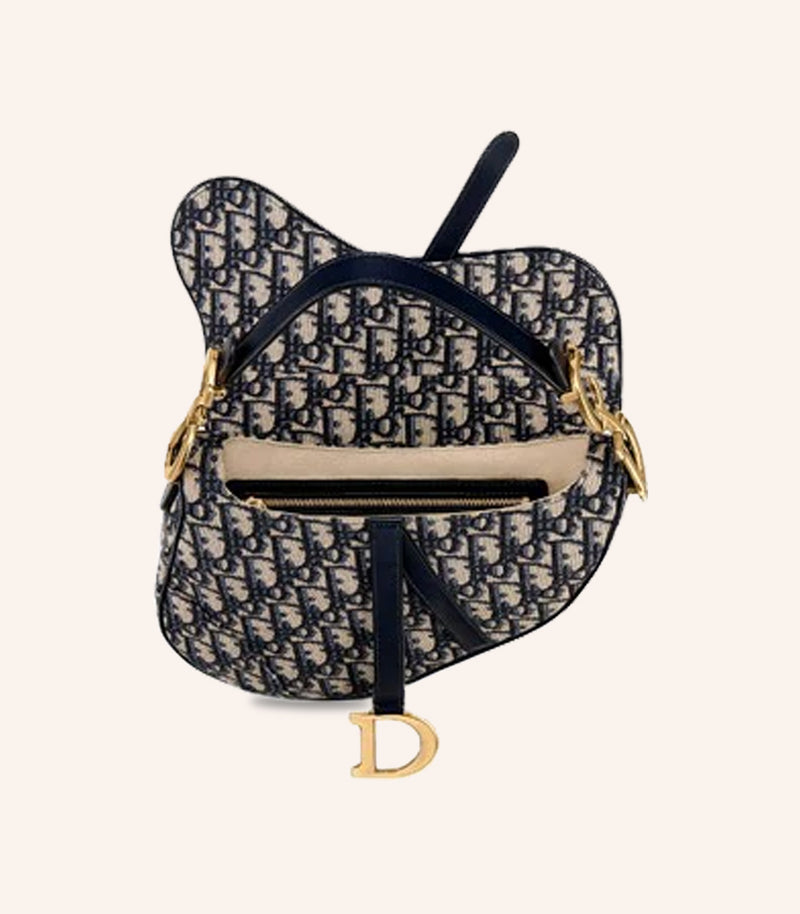 Tas Dior Saddle Bag Blue Oblique Jacquard