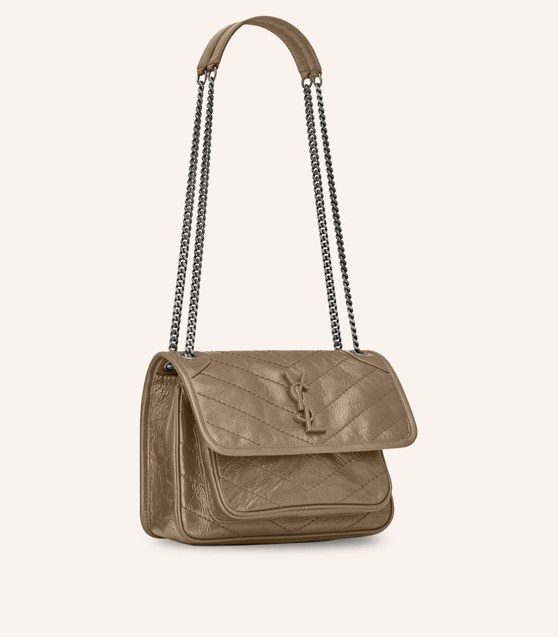 Tas YSL Saint Laurent Niki Baby In Crinkled Vintage Leather